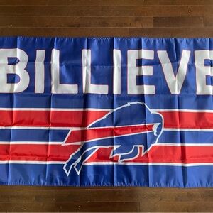 Blue and Red 'BILLIEVE' Flag